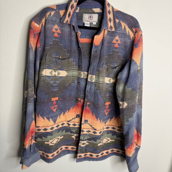 The Territory Ahead Women's Blue‎ Native Flannel Long Sleeve Top - Size M Medium - Picture 1 of 3